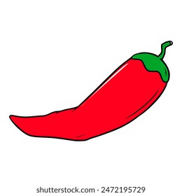 chili icon illustration hand drawn outline vector