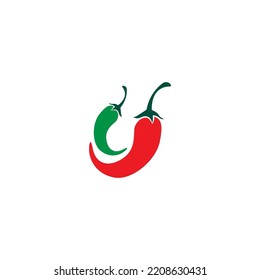 Chili icon logo design illustration template