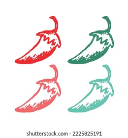 Chili icon. Pepper icon, Hot pepper icon. Chili pepper vector icon, vegetable, Chili logo vector icons in multiple colors