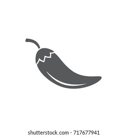 Chili icon. Pepper icon on the white background
