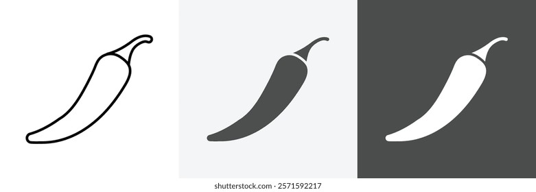 Chili icon set vector art