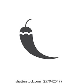 Chili icon Simple thin line flat symbol