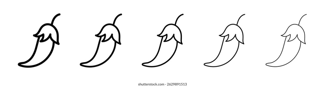 Chili icon Simple thin line flat symbol