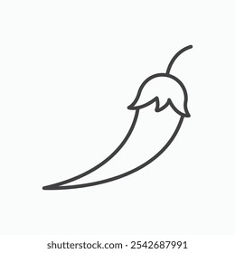 Chili icon in thin black lines