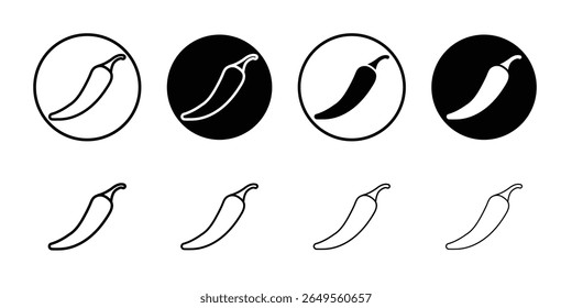 Chili icon thin flat simple illustration symbol