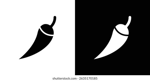 Chili icon Vector in flat style. Collection silhouettes