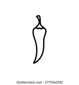 Chili icon vector, Hot red chili flat symbol design illustration.