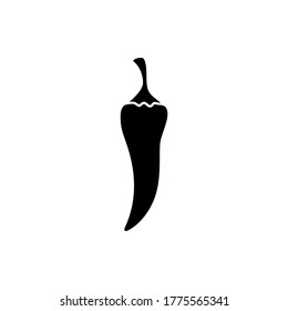 Chili icon vector, Hot red chili flat symbol design illustration.