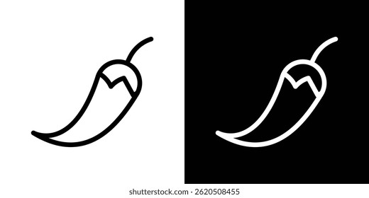 Vector del icono del chili, Plantilla del logotipo de la ilustración en estilo de moda