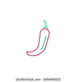 chili icon vector illustration two color line style design. isolated on white background
