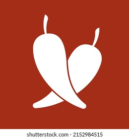 Chili icon vector. Chili on red background. Chili logo design.