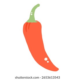 Chili Illustration of fresh vegetables hand drawn flat elements Organic Food Invitations, gifts, greeting cards, print, textile
