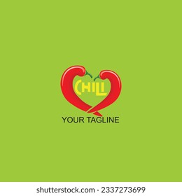 chili illustration logo forms love, like spicy or like chili