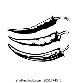 Chili Illustration silhouette vector