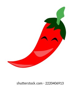 ilustración chili vector con sonrisa amigable