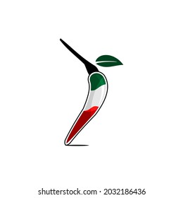 chili illustration vector, green and red