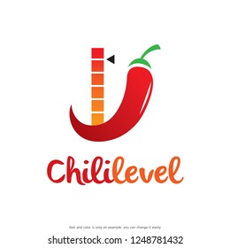 Chili Level Logo Template Design Vector, Emblem, Concept Design, Creative Symbol, Icon