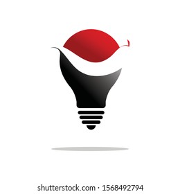 Chili and light bulb vector logo design. Hot food logo concept vector. Hot chili icon symbol
