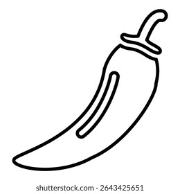 chili line icon design. chili thin black outline symbol vector illustration. editable stroke icon on transparent background.