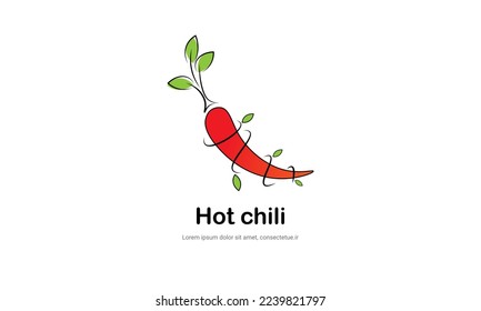 Chili logo brand design vector for hot spicy food logo brand design