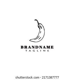 chili logo cartoon icon design template black modern vector illustration