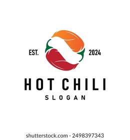 chili logo design illustration template garden plant results as food ingredients hot chili