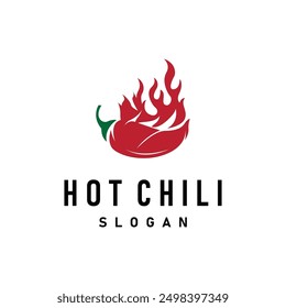 chili logo design illustration template garden plant results as food ingredients hot chili