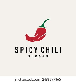 chili logo design illustration template garden plant results as food ingredients hot chili