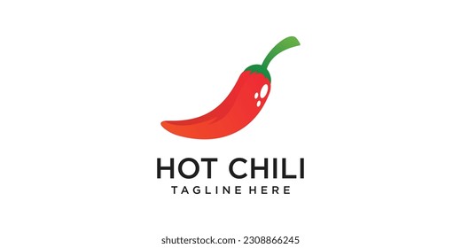 diseño de logotipo de chili concepto simple Vector Premium