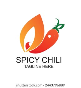 Chili logo design simple concept Premium Vector
