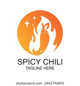Chili logo design simple concept Premium Vector