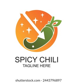 Diseño de logotipo de Chile concepto simple Vector Premium