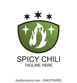 Chili logo design simple concept Premium Vector