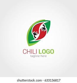 Chili Logo Design Template. Vector Illustration