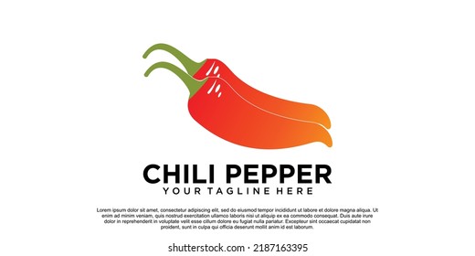 Chili logo design unique concept Premium Vector