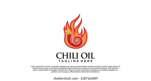 Chili logo design unique concept Premium Vector