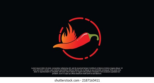 Chili logo design unique concept Premium Vector