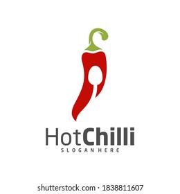 Chili logo design vector template, Red Chili Illustration, Symbol Icon