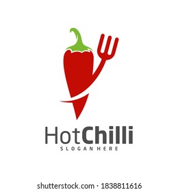 Chili logo design vector template, Red Chili Illustration, Symbol Icon