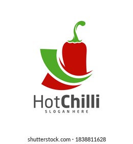 Chili logo design vector template, Red Chili Illustration, Symbol Icon
