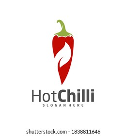Chili logo design vector template, Red Chili Illustration, Symbol Icon