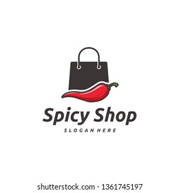 Chili logo designs, Spicy Shop logo designs concept vector