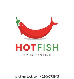 Chili logo forming a fish, vector