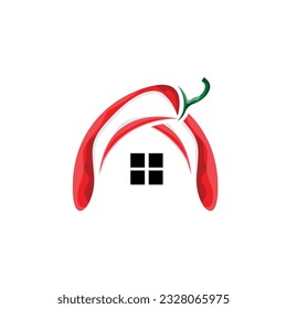 Chili Logo, Hot Spicy Chili Vector, Farm Garden Design, Symbol Template Simple Illustration