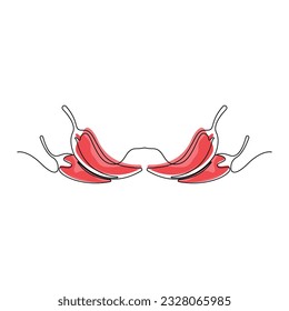 Logotipo de chile, vector de chile picante, diseño de jardín de granja, plantilla de símbolo Ilustración simple