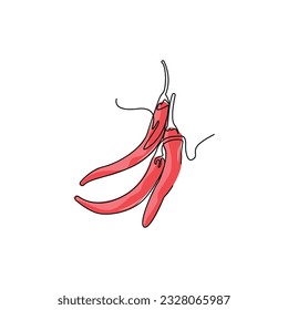 Chili-Logo, scharfe Chili-Vektorgrafik, Agrargartendesign, einfache Symbolvorlage