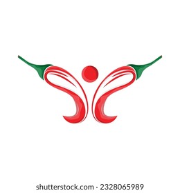 Chili Logo, Hot Spicy Chili Vector, Farm Garden Design, Symbol Template Simple Illustration