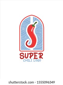 Chili logo, Chili icon, Super Chili sticker, Sauce logo or packing concept