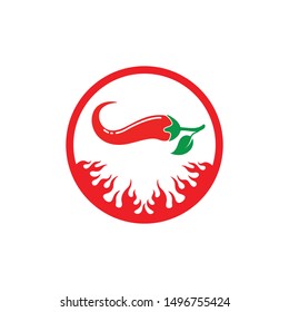 Chili logo icon vector illustration design template
