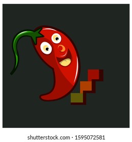 Chili logo mascot with spicy level